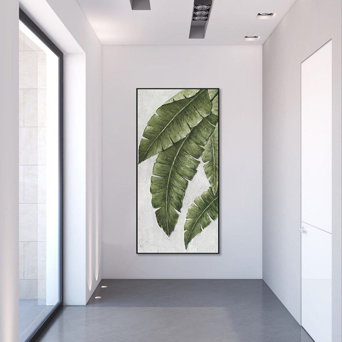 Blooming Green - Natural Banana Leaf Long Painting#L0668 Painting artwepaint 