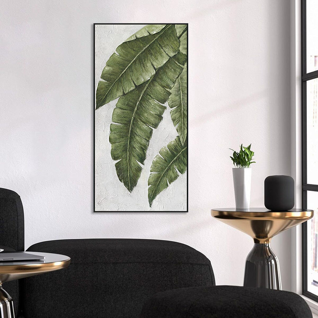 Blooming Green - Natural Banana Leaf Long Painting#L0668 Painting artwepaint 