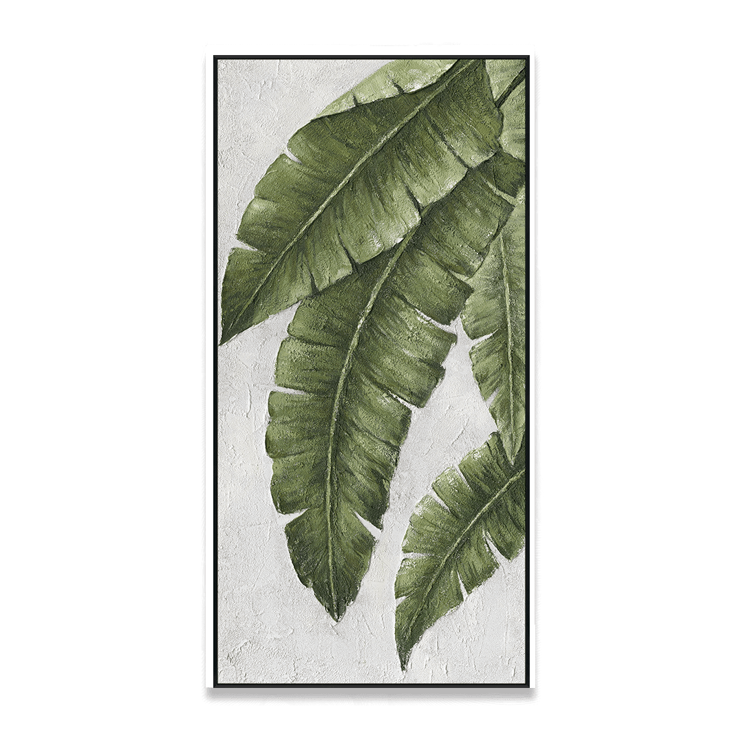 Blooming Green - Natural Banana Leaf Long Painting#L0668 Painting artwepaint 