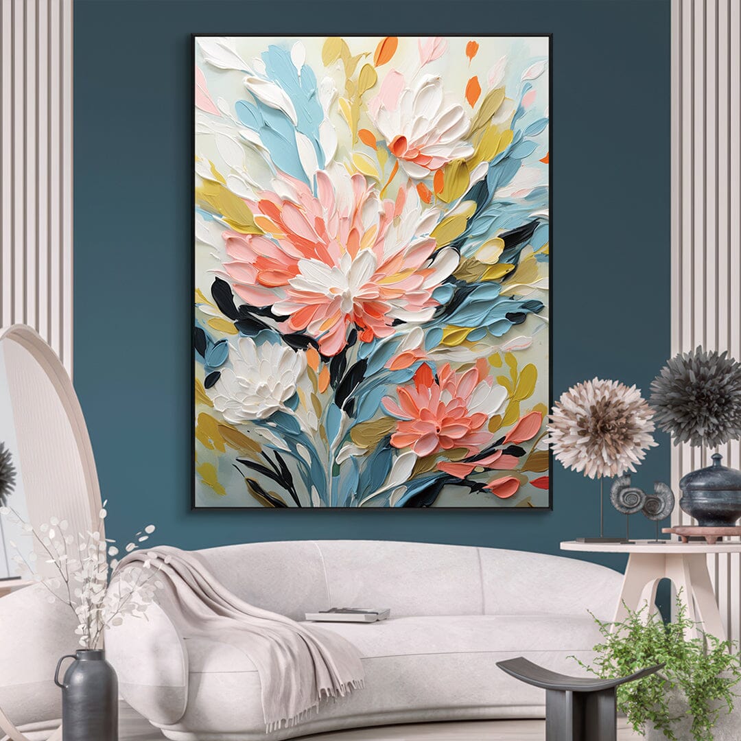 Blooming Harmony – Textured Floral Painting #PH0129(73) Painting artwepaint 