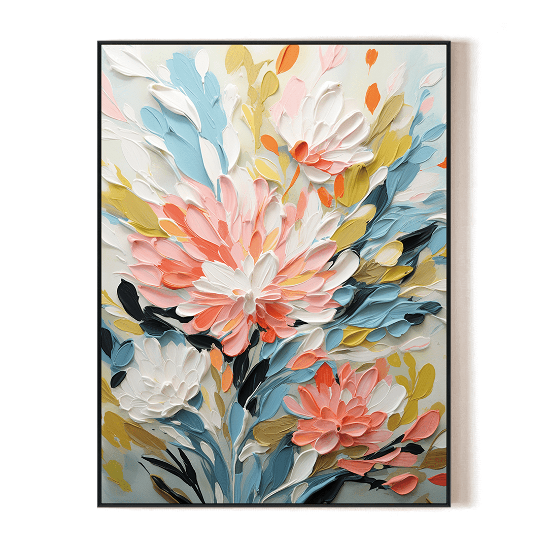 Blooming Harmony – Textured Floral Painting #PH0129(73) Painting artwepaint 