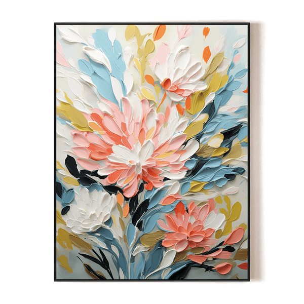Blooming Harmony – Textured Floral Painting #PH0129(73) Painting artwepaint 