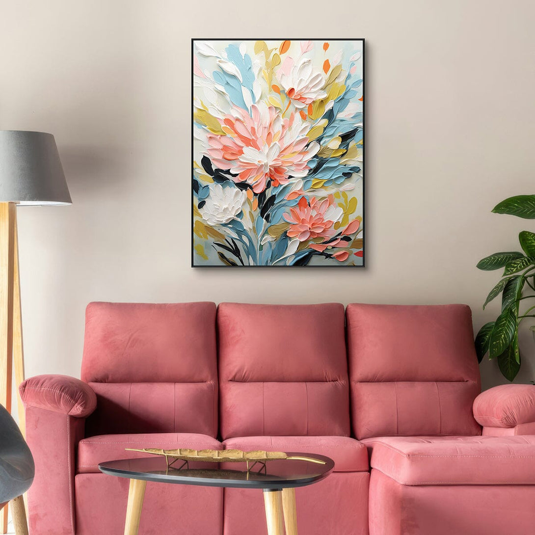 Blooming Harmony – Textured Floral Painting #PH0129(73) Painting artwepaint 