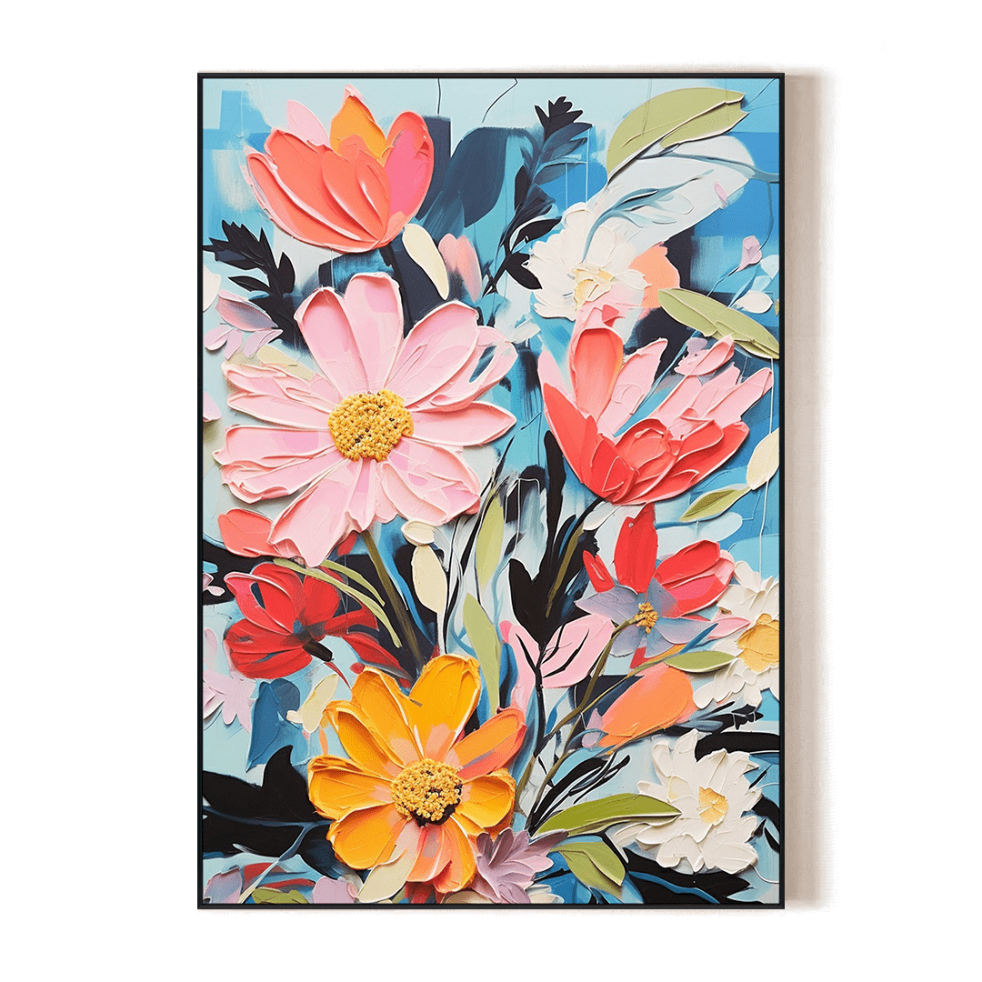 Blooming Joy - Colorful Abstract Floral Oil Painting #MV0919(99) Painting artwepaint 