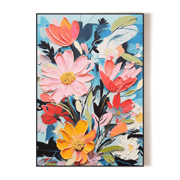 Blooming Joy - Colorful Abstract Floral Oil Painting #MV0919(99) Painting artwepaint 