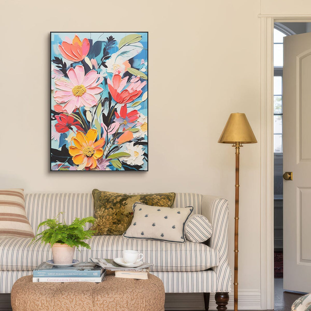 Blooming Joy - Colorful Abstract Floral Oil Painting #MV0919(99) Painting artwepaint 