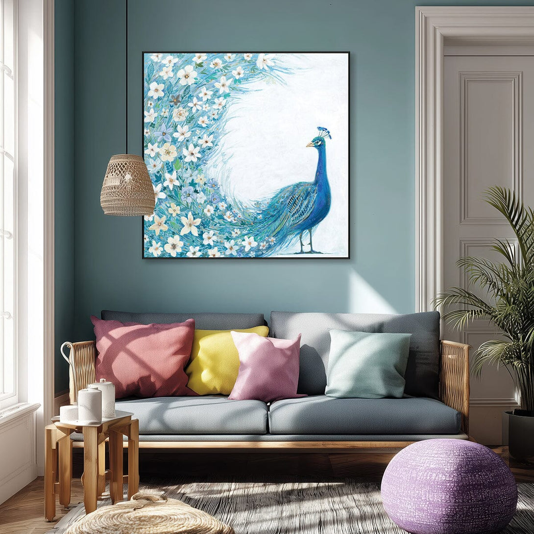 Blooming Majesty – Peacock with Floral Tail Painting #L5516 Painting artwepaint 