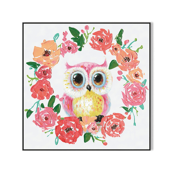 Blooming Owl – Pink Floral Fantasy Painting#H3620 Painting artwepaint 