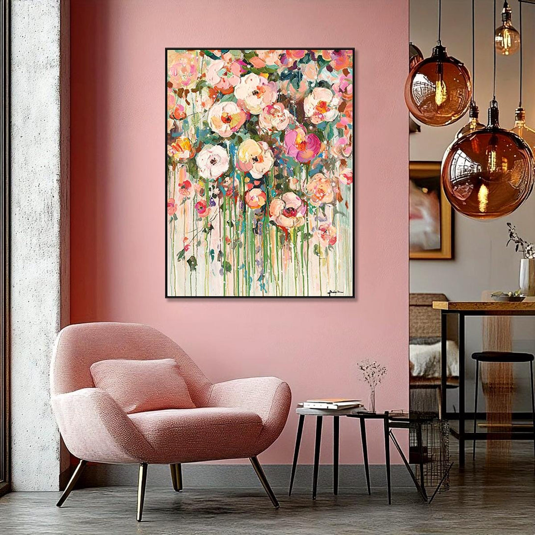Blooming Symphony - Colorful Abstract Floral#P6211 Painting artwepaint 