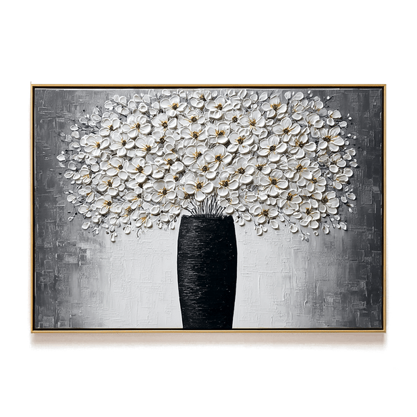 Blooming Symphony – White Floral Vase Painting #93054 Painting artwepaint 