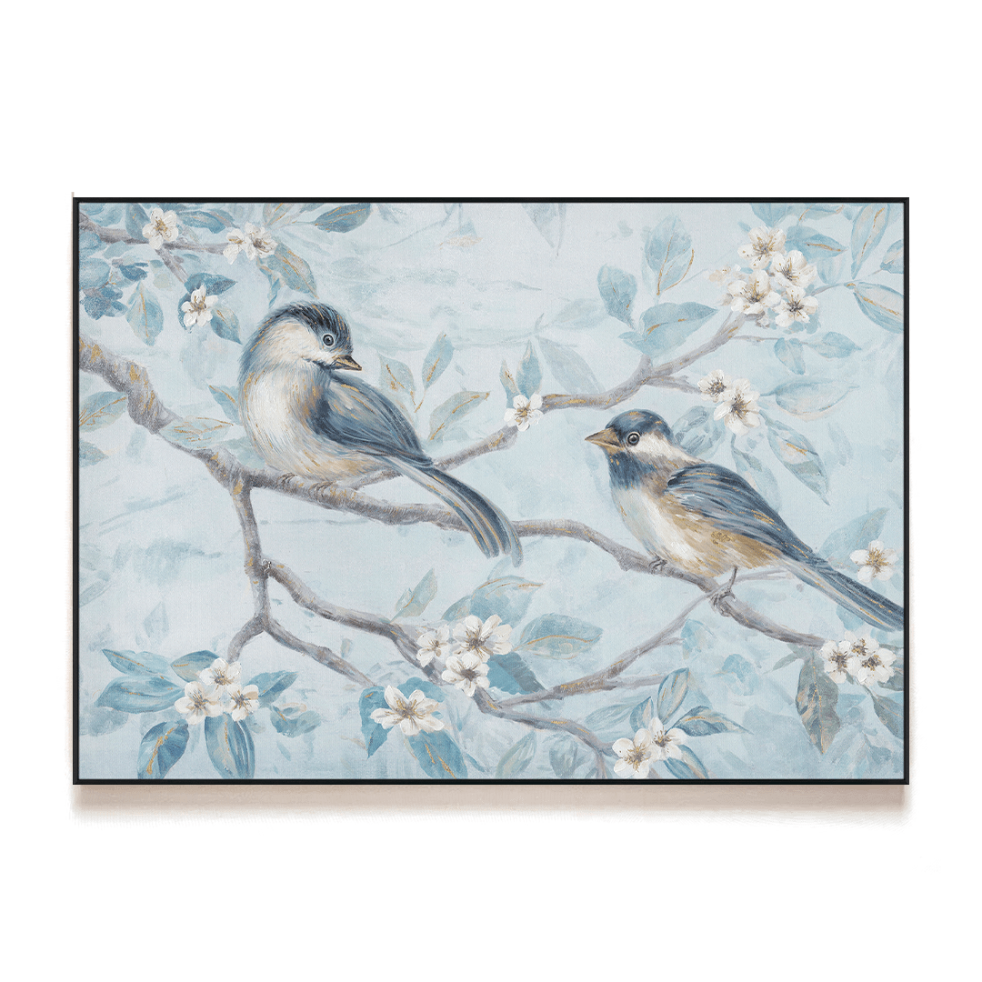 Blossom Duo – Gold Foil Bird Painting#L4578 Painting artwepaint 
