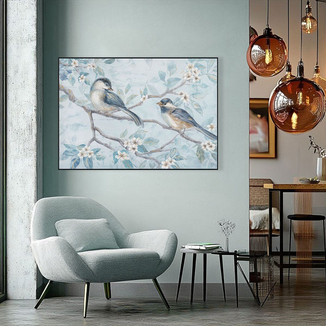 Blossom Duo – Gold Foil Bird Painting#L4578 Painting artwepaint 