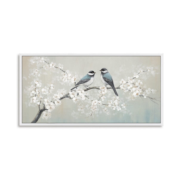 Blossom Whispers - Two Birds on Branch #M3772 Painting artwepaint 