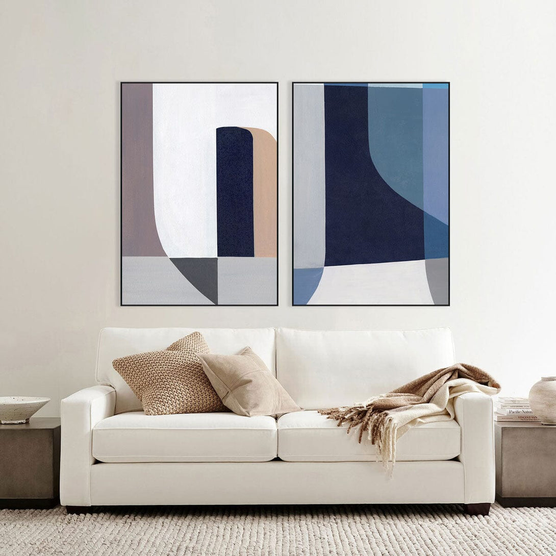 Blue Curve - Minimalist Geometric Abstract Painting#L5583 Painting artwepaint 