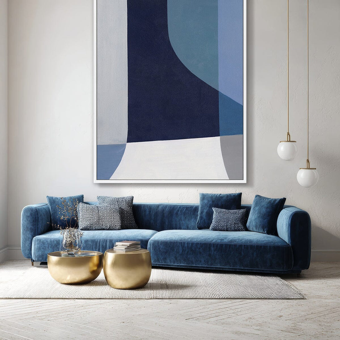 Blue Curve - Minimalist Geometric Abstract Painting#L5583 Painting artwepaint 