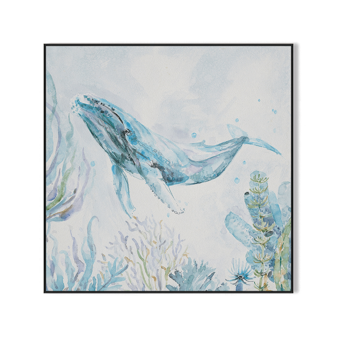 Blue Ocean Voyage - Whale Watercolor #M3572 Painting artwepaint 