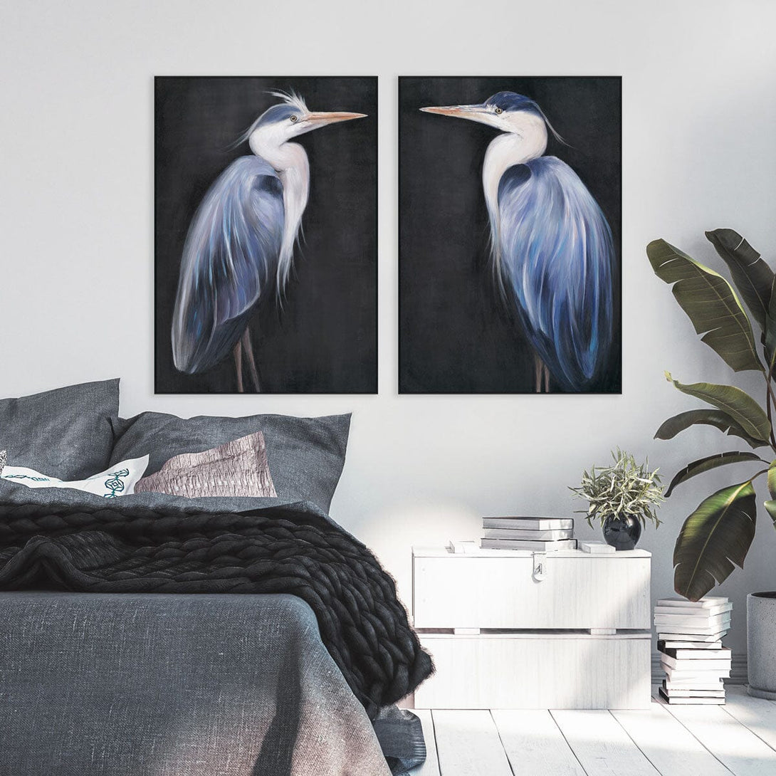Blue Plumage Gaze - Heron Oil Painting #M4572 Painting artwepaint 