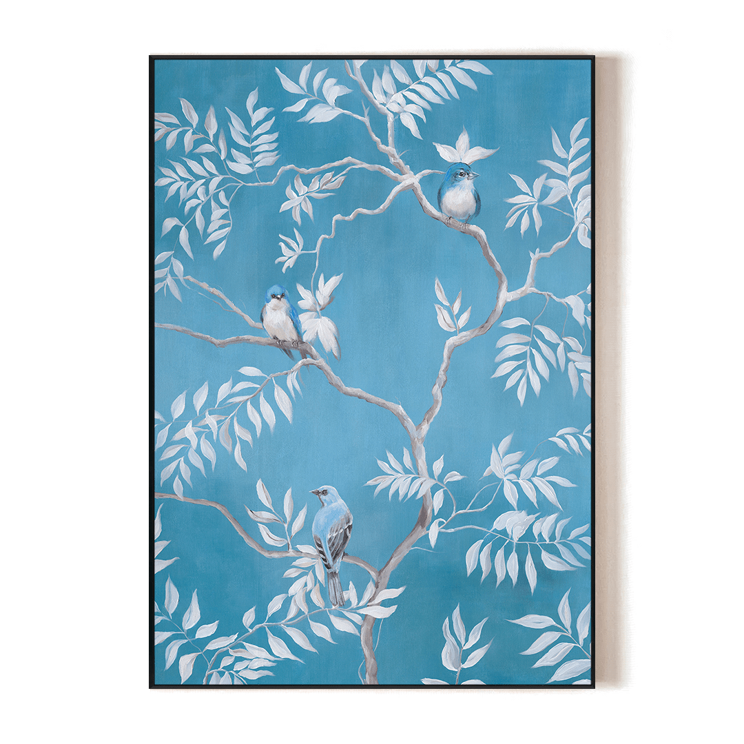 Blue Rhythm – Trio Birds Painting#L2155 Painting artwepaint 