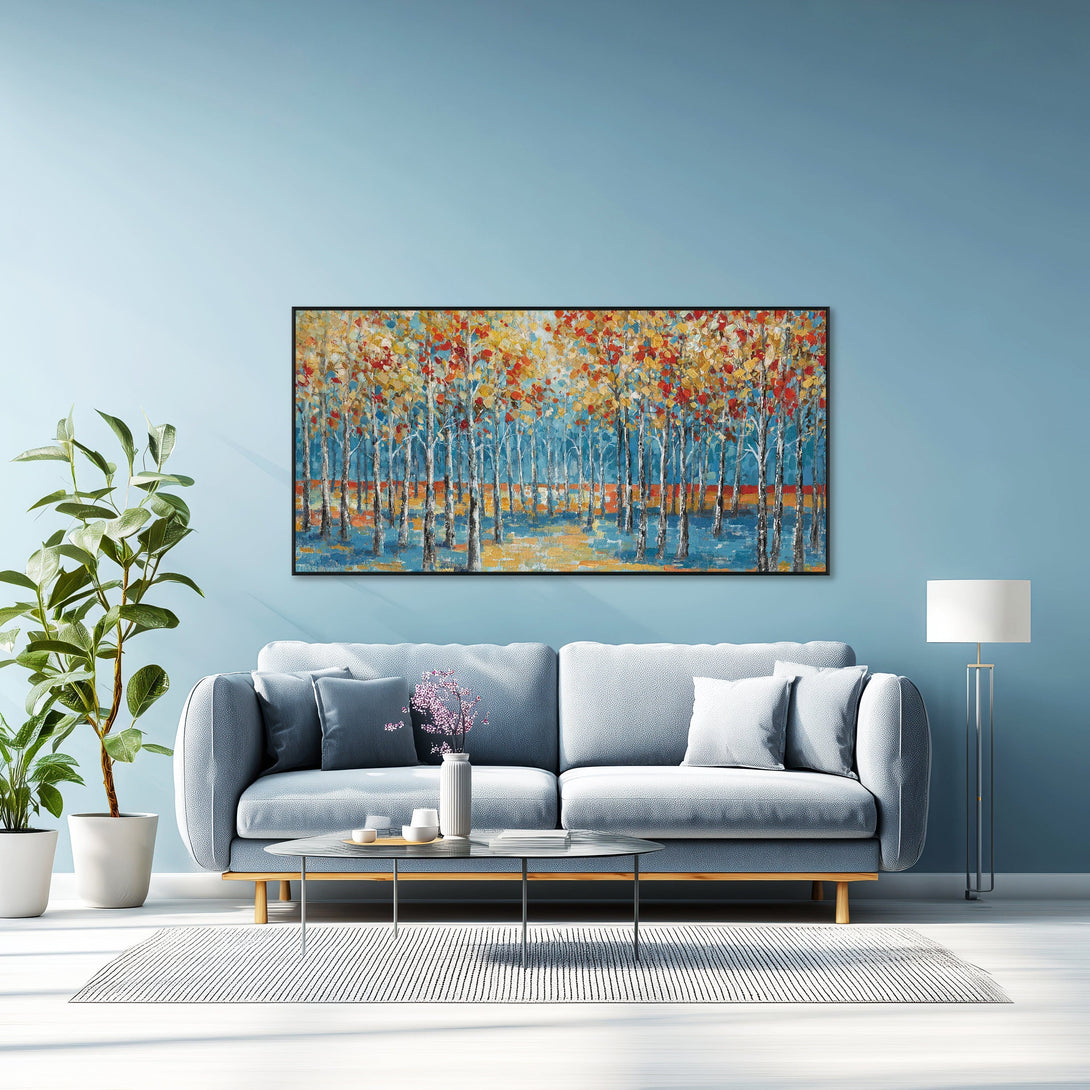 Blue Serenity - Autumn Forest Harmony#L0570 Painting artwepaint 
