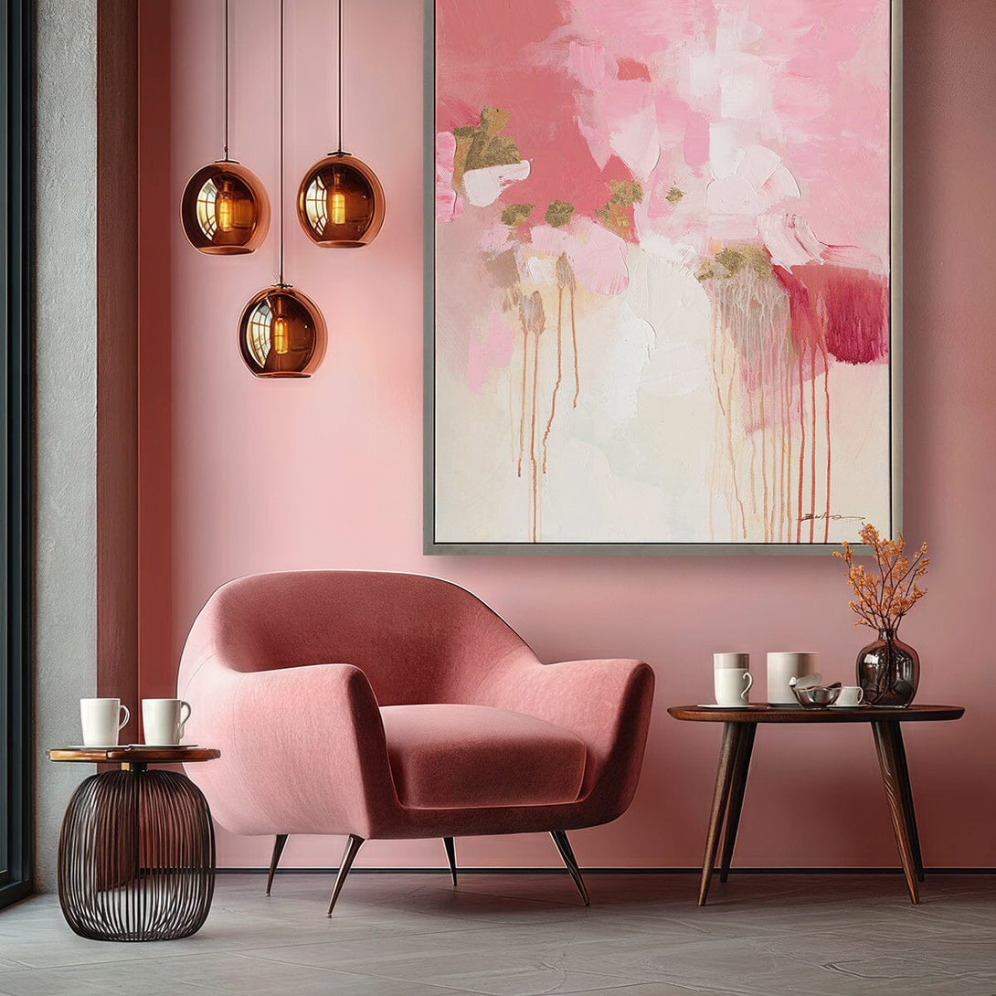 Blush Bloom-Pink Abstract Painting#P5931 Painting artwepaint 