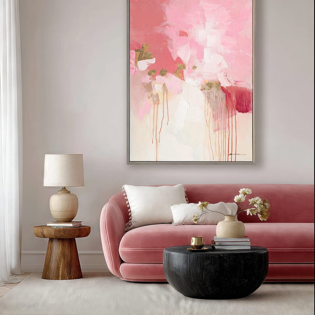Blush Bloom-Pink Abstract Painting#P5931 Painting artwepaint 