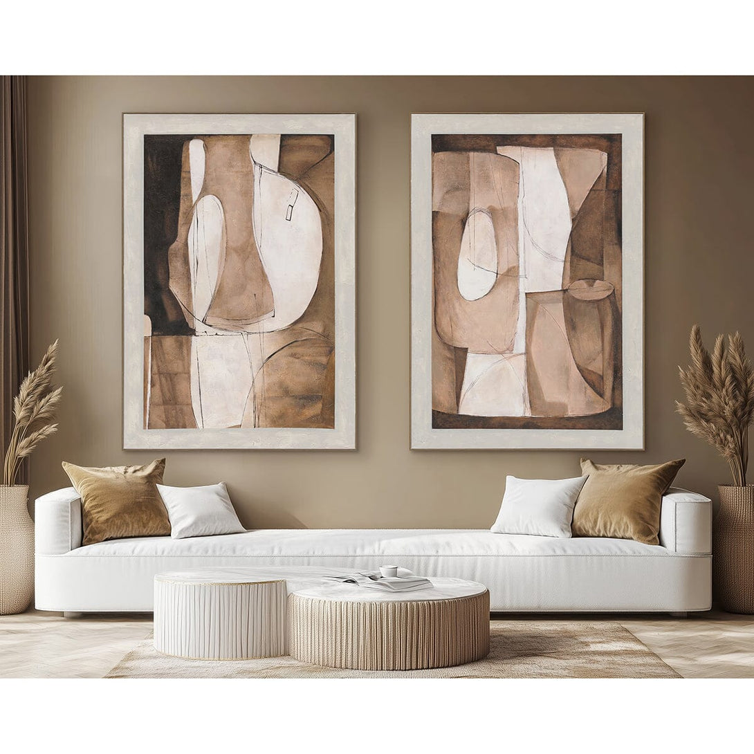 Brown Curves - Line Abstract #R1012 Painting artwepaint 