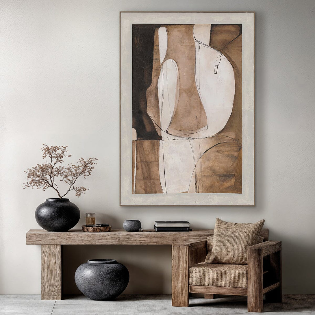 Brown Curves - Line Abstract #R1012 Painting artwepaint 