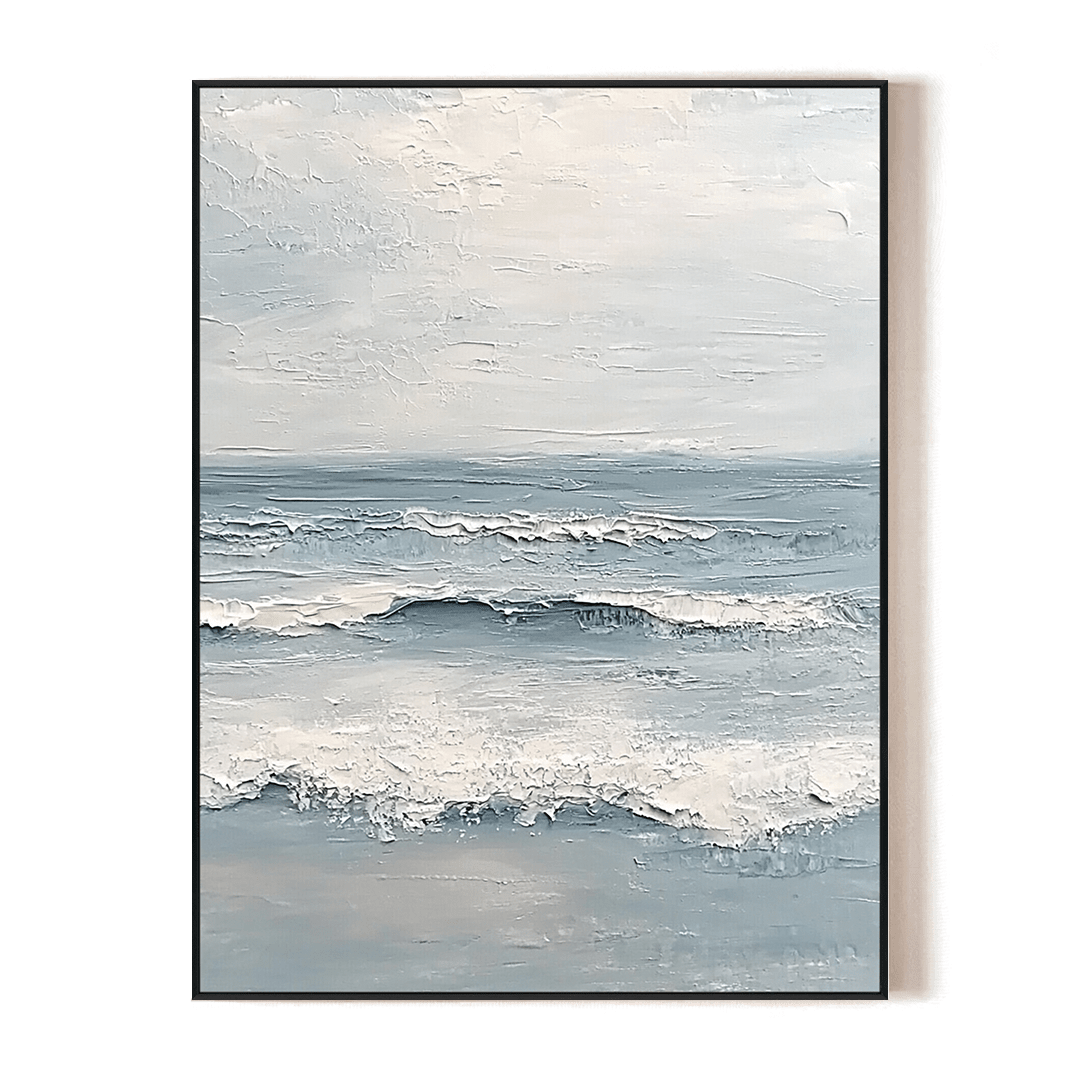 Calm Horizon – Grey Blue Seascape Painting#RCK7(78) Painting artwepaint 