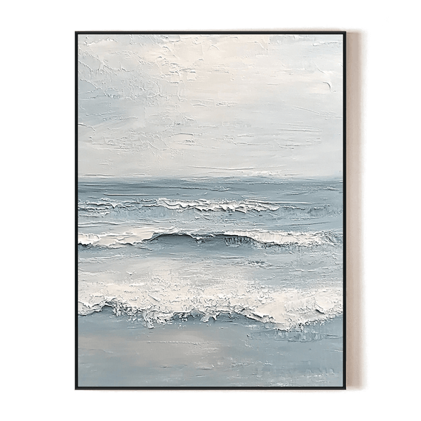 Calm Horizon – Grey Blue Seascape Painting#RCK7(78) Painting artwepaint 