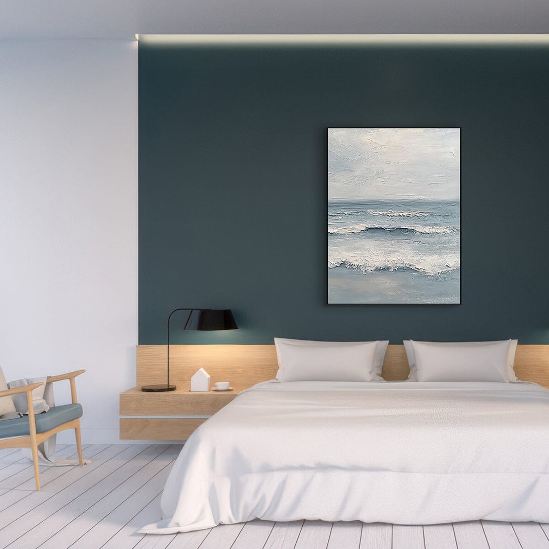 Calm Horizon – Grey Blue Seascape Painting#RCK7(78) Painting artwepaint 