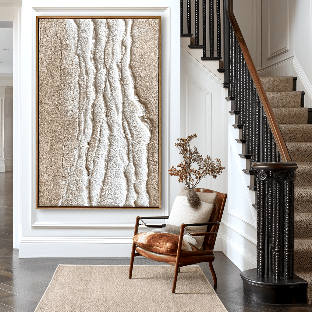 Calm Layers – Beige and White Textured Painting #93030 Painting artwepaint 