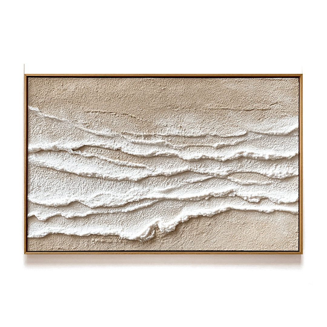 Calm Layers – Beige and White Textured Painting #93030 Painting artwepaint 