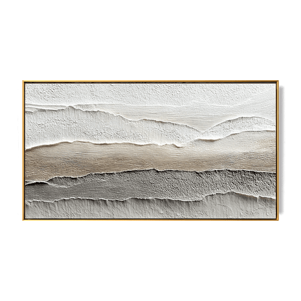 Calm Layers – White Beige Textured Landscape Painting #93050 Painting artwepaint 