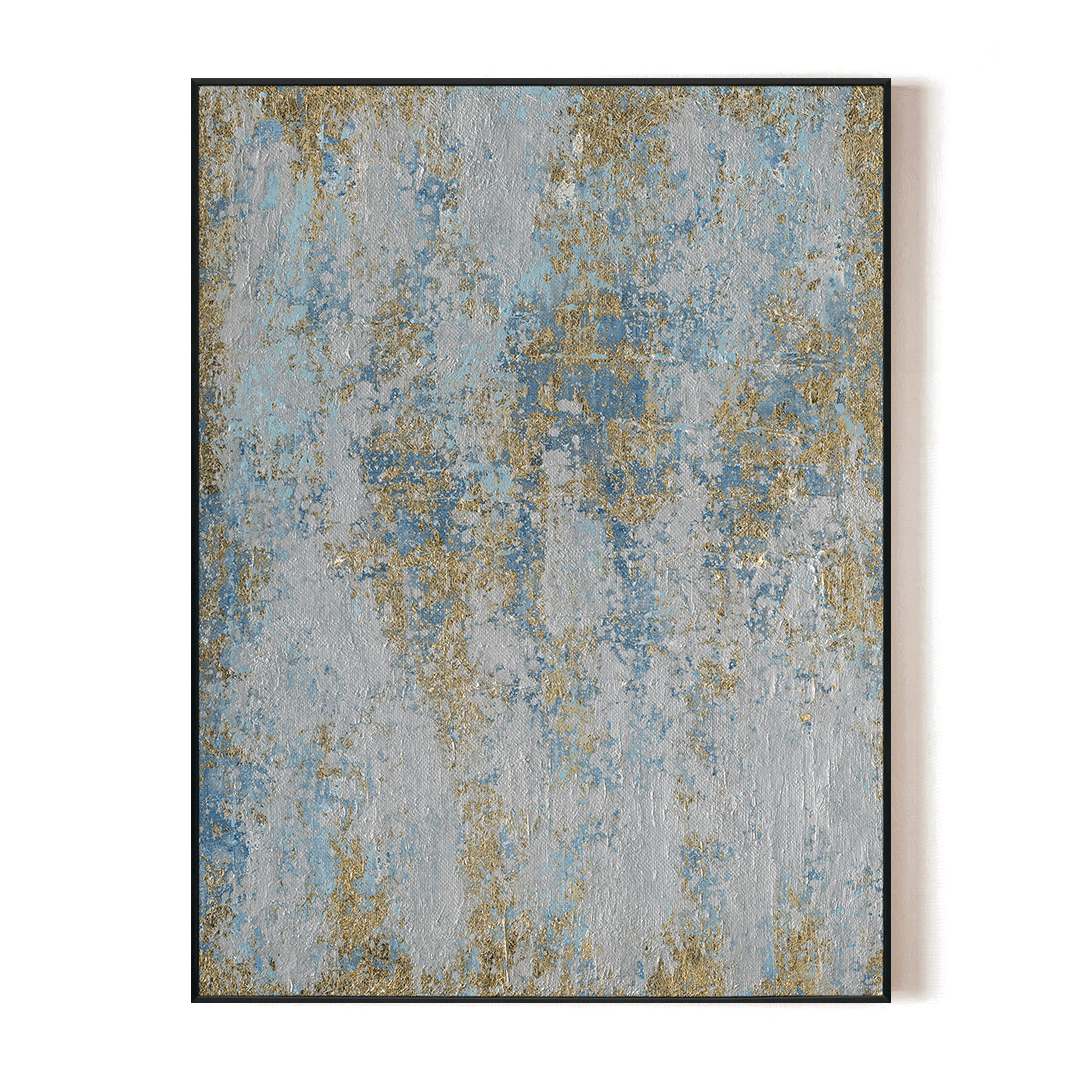 Celestial Blue-Gold Abstract Textured Painting #J5128 Painting artwepaint 