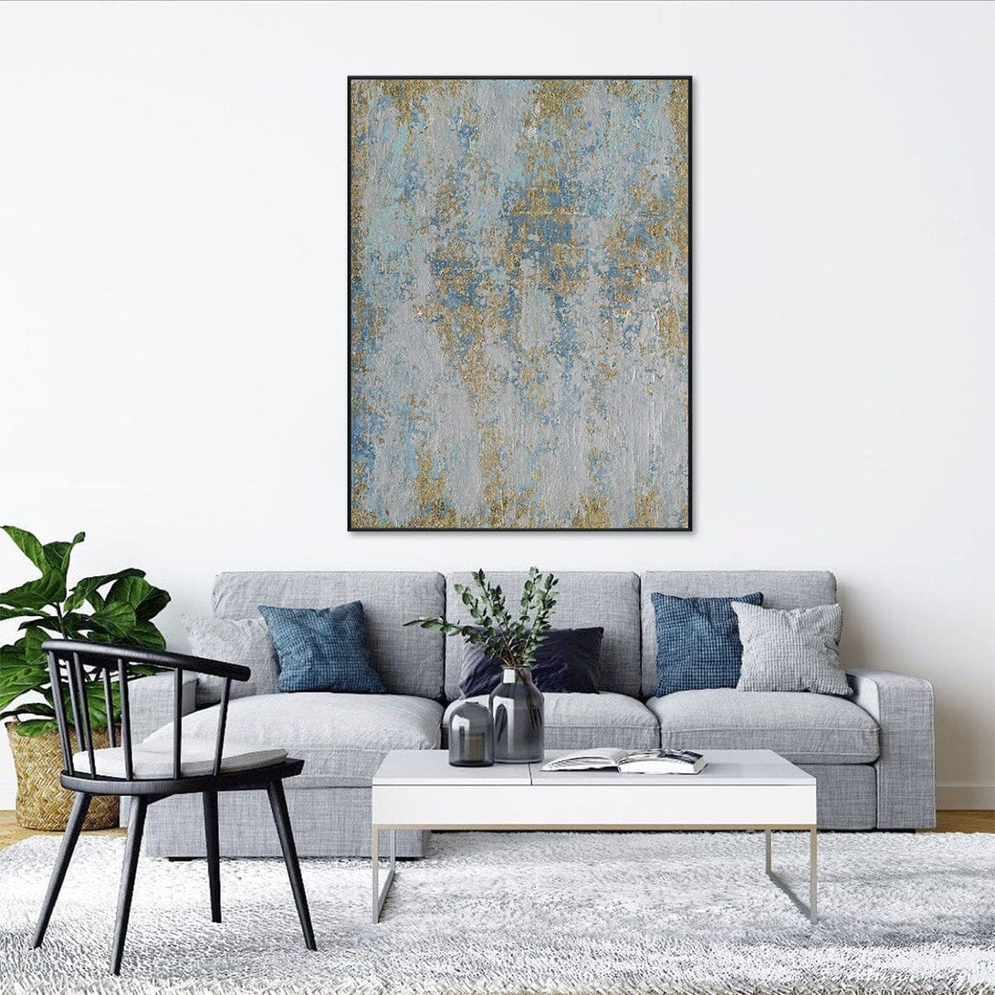 Celestial Blue-Gold Abstract Textured Painting #J5128 Painting artwepaint 