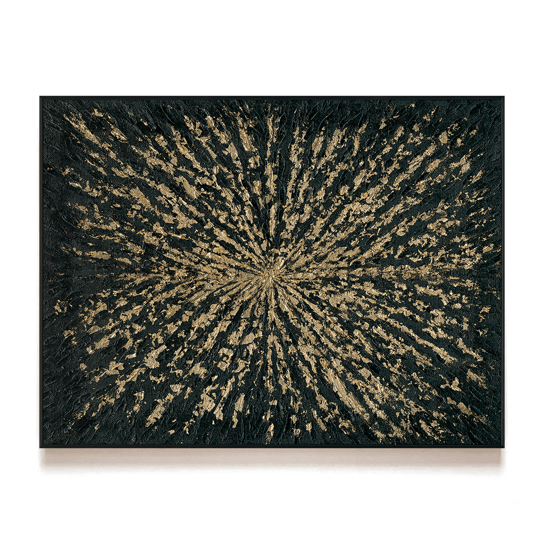 Celestial Burst - Black & Gold Abstract Painting #J5105 Painting artwepaint 