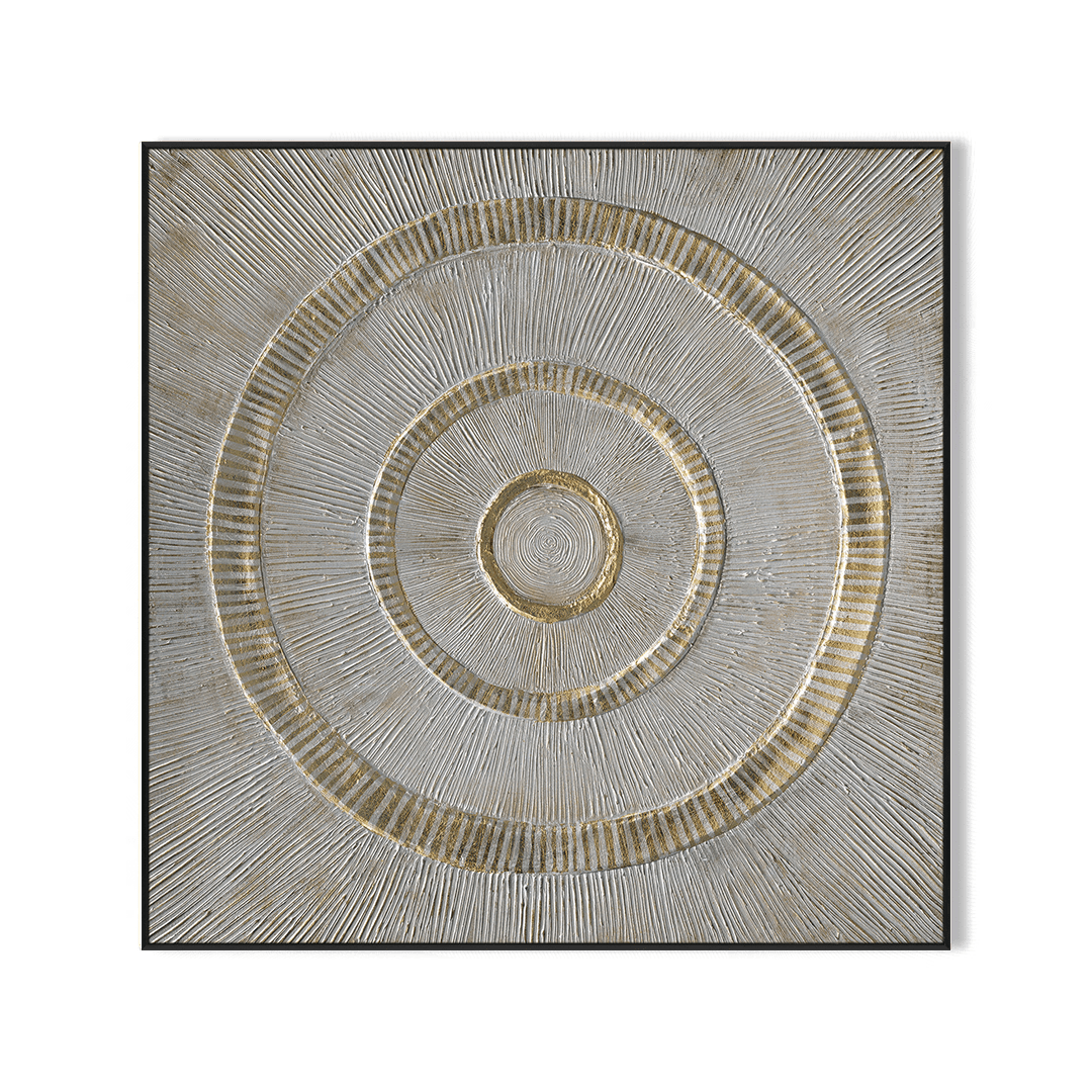 Celestial Rings-Gold & Silver Abstract #J4165 Painting artwepaint 