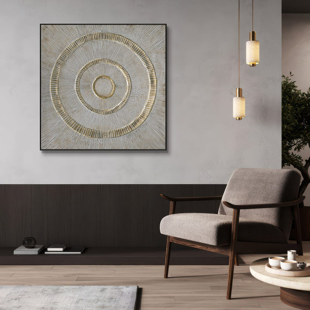 Celestial Rings-Gold & Silver Abstract #J4165 Painting artwepaint 