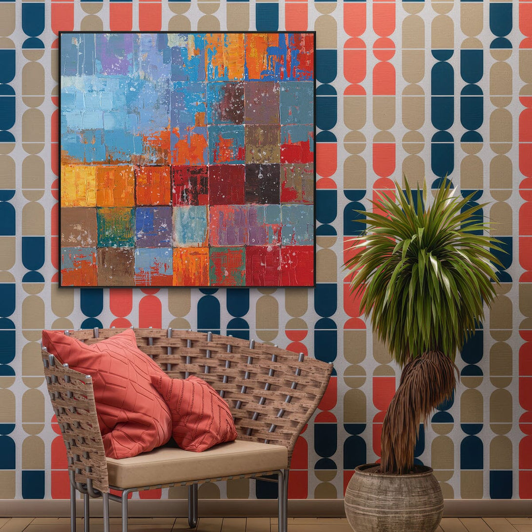 Chromatic Blocks – Colorful Abstract Painting #K2509 Painting artwepaint 