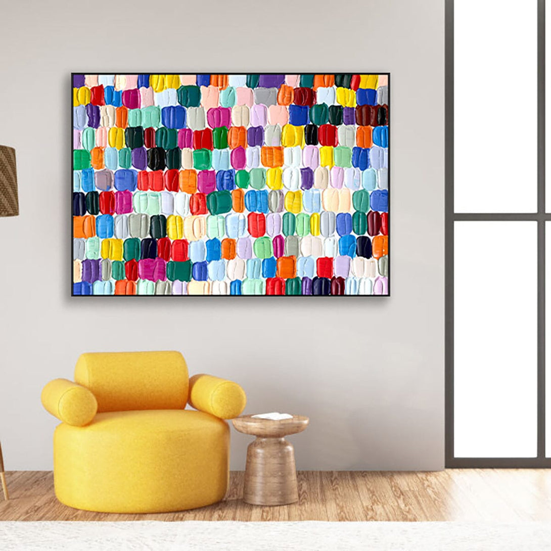 Chromatic Symphony-Multi Color Abstract Painting #H0952HHH-001 Painting artwepaint 