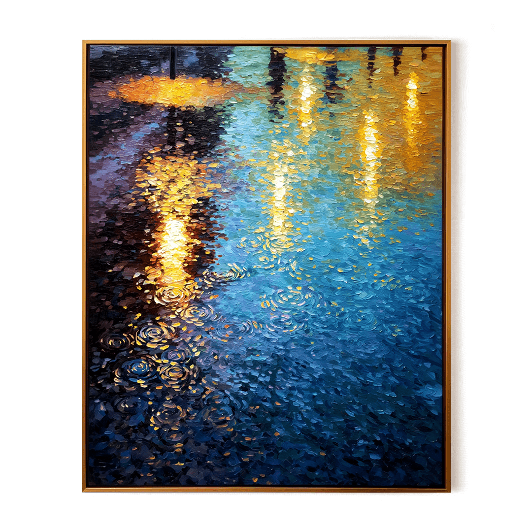 City Reflections – Blue Rain Night Painting #awp28 Painting artwepaint 