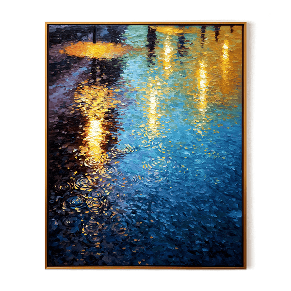 City Reflections – Blue Rain Night Painting #awp28 Painting artwepaint 
