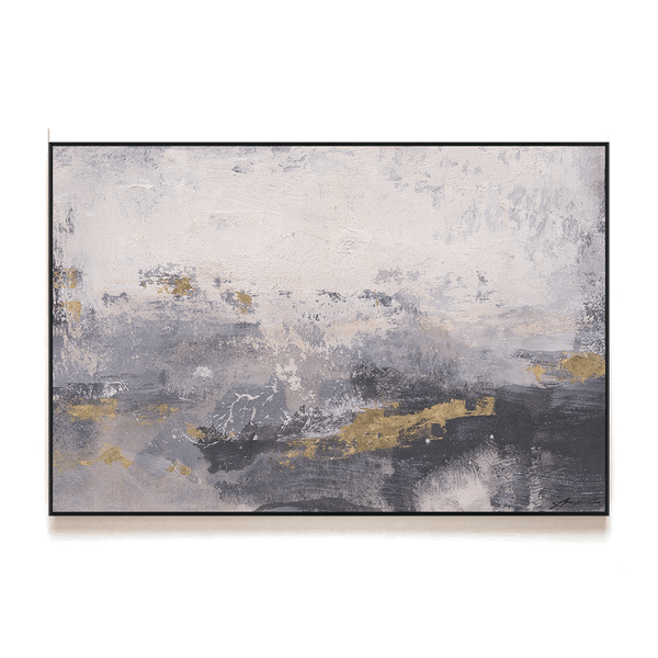 Cloud Shadows - Gray & Gold Abstract #M8023 Painting artwepaint 