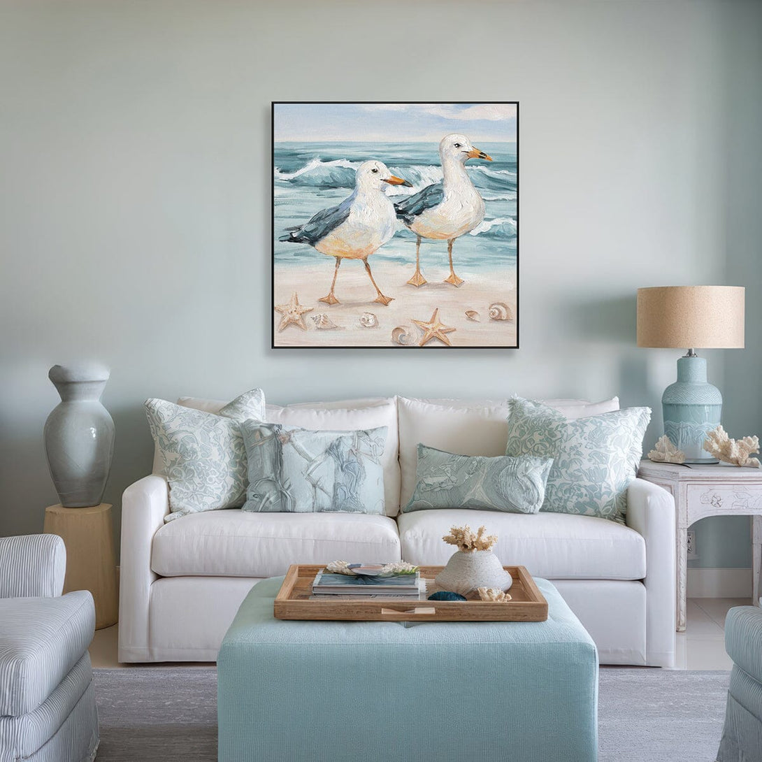 Coastal Companions – Seagulls by the Sea #M3507 Painting artwepaint 