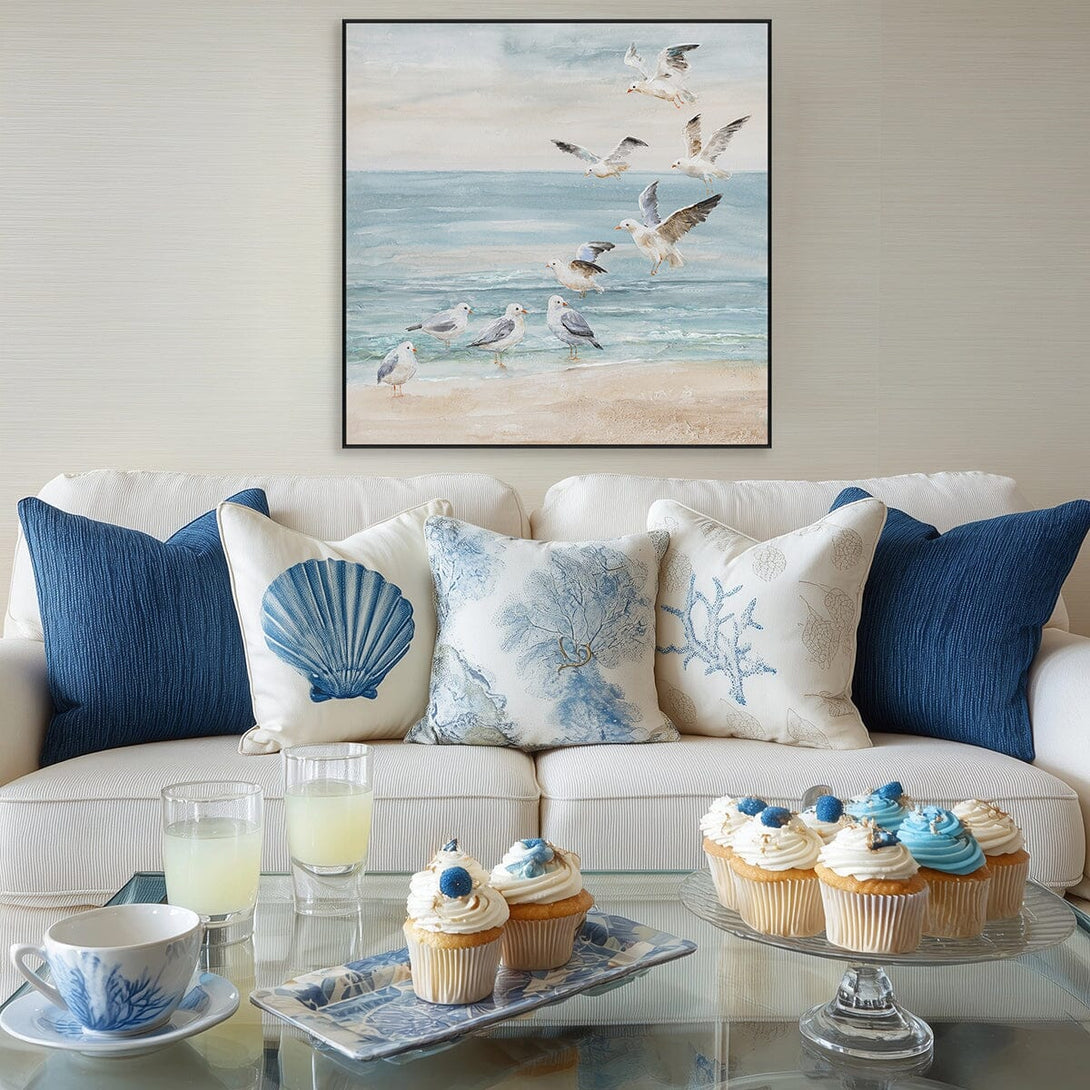 Coastal Dance - Seagull Wall Art #M3547 Painting artwepaint 