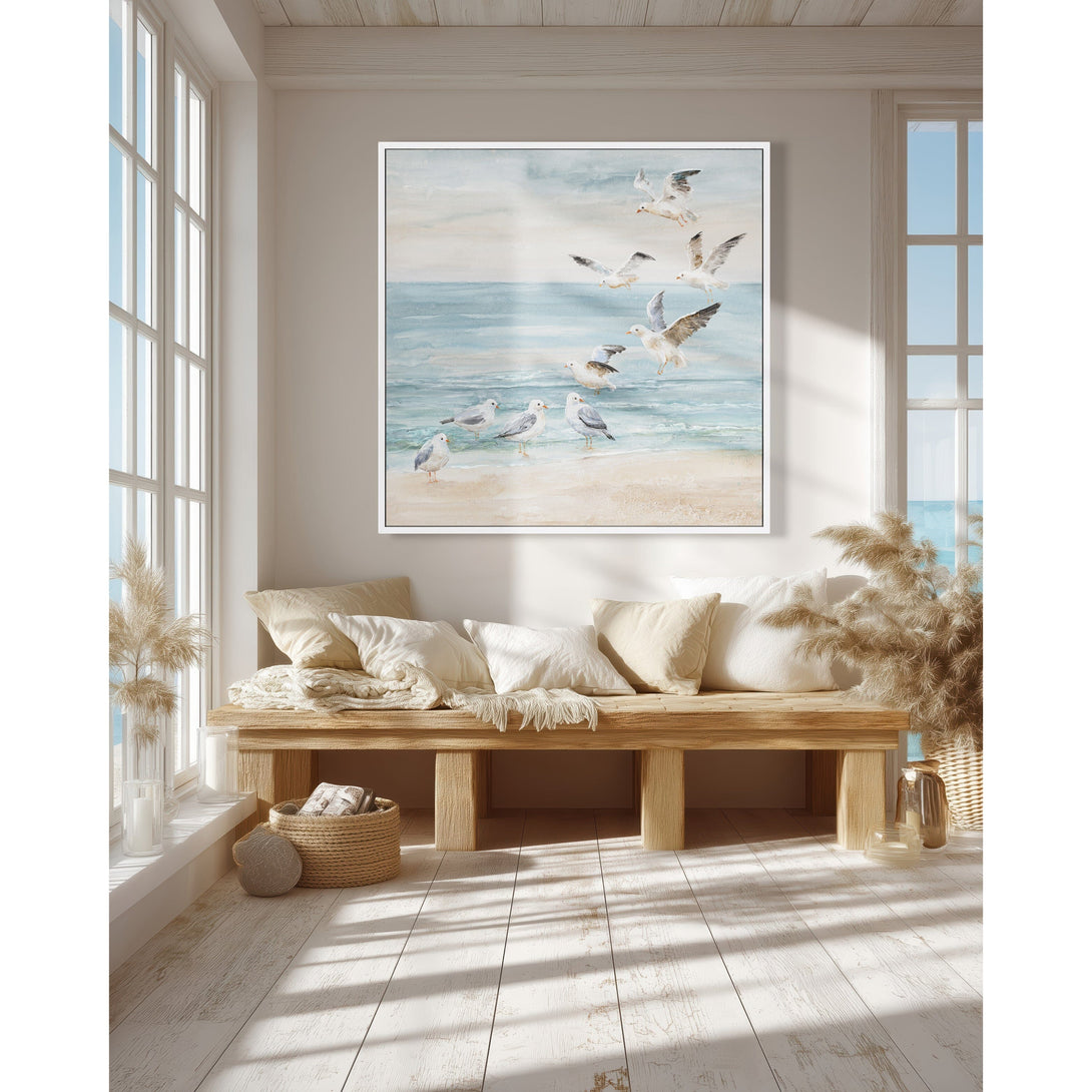 Coastal Dance - Seagull Wall Art #M3547 Painting artwepaint 