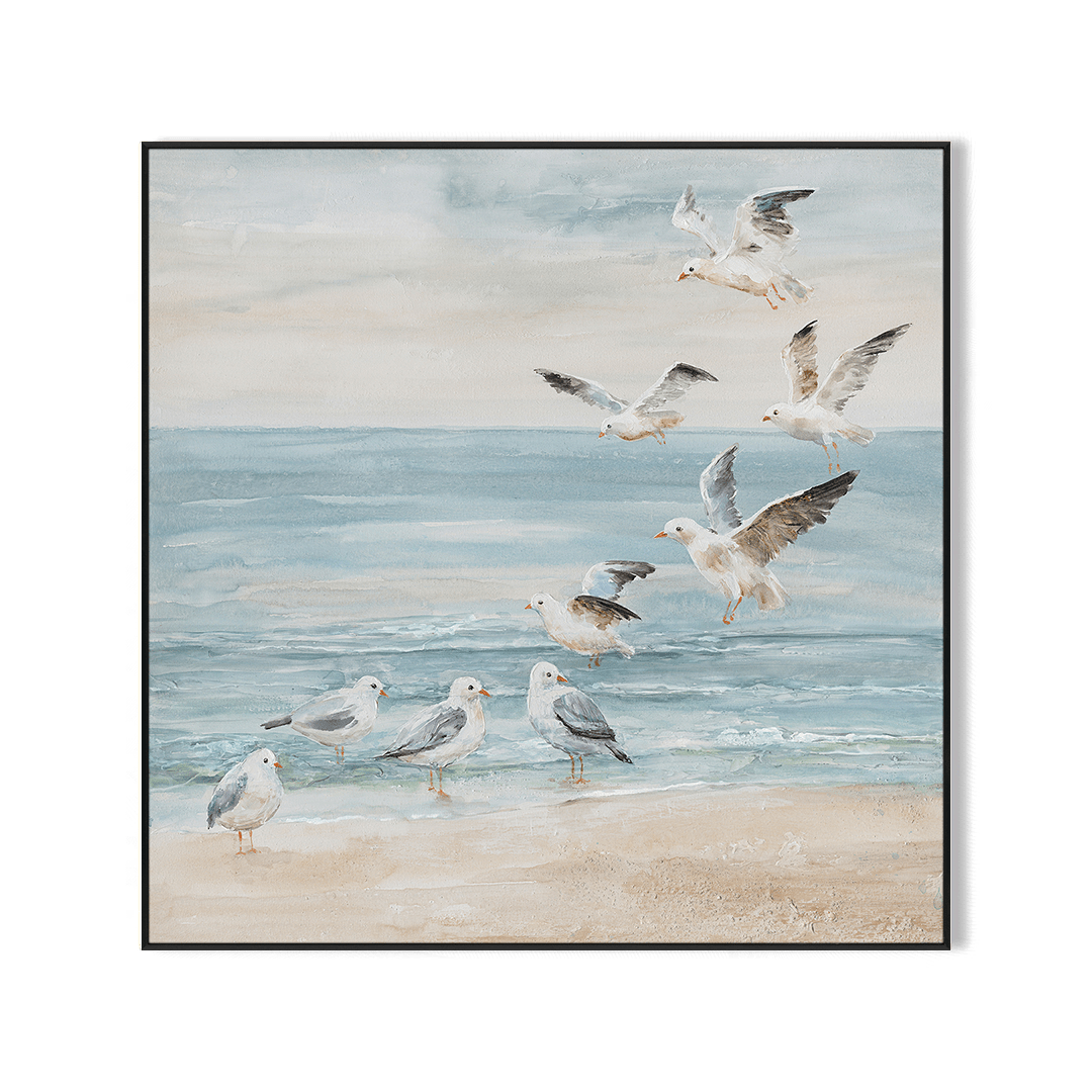 Coastal Dance - Seagull Wall Art #M3547 Painting artwepaint 