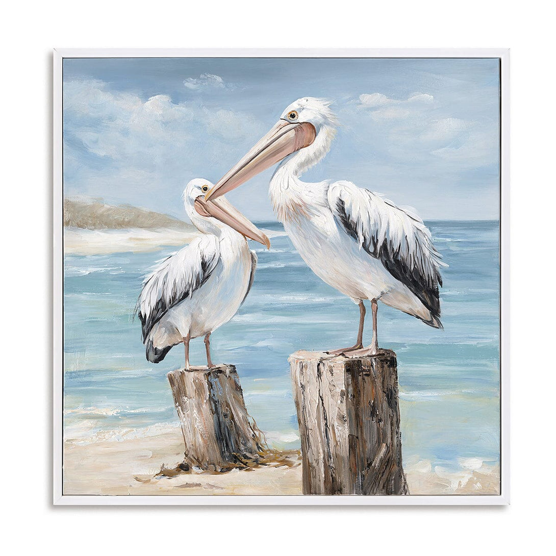 Coastal Watch - Pelican Pair Oil Painting#M3718 Painting artwepaint 