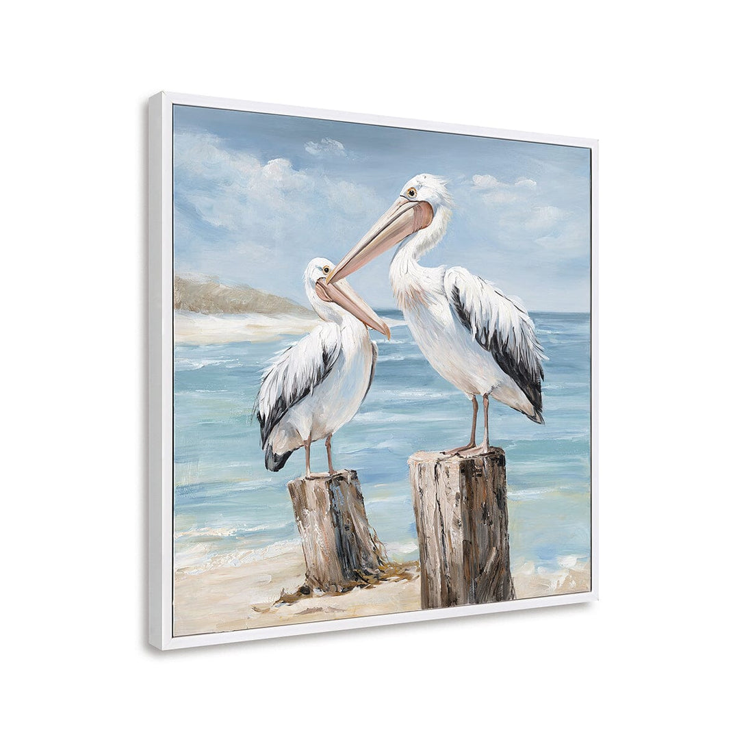 Coastal Watch - Pelican Pair Oil Painting#M3718 Painting artwepaint 