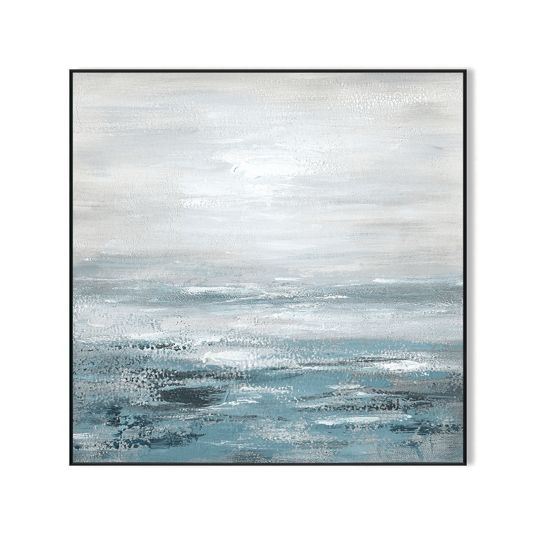 Coastal Whisper - Grey Blue Textured Abstract #J2647 Painting artwepaint 
